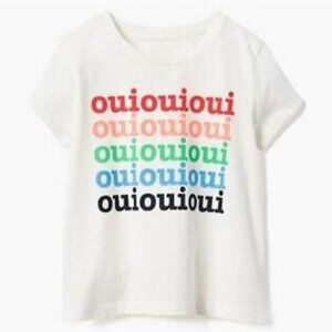 Gymboree So Ready for School Oui T-shirt, Ivory, Size M (7-8)